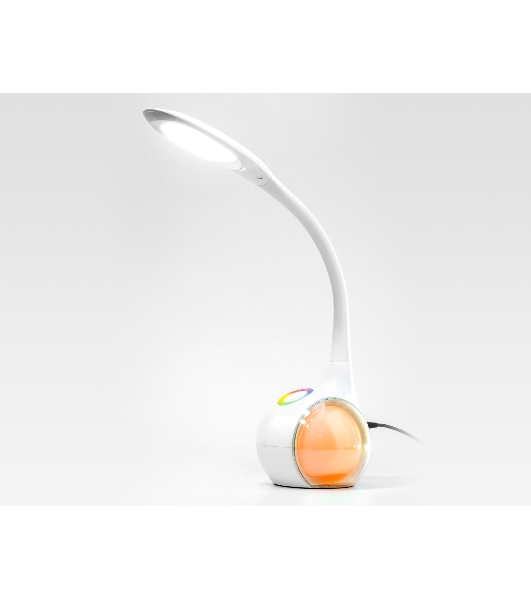 Светодиодная настольная лампа с RGB подсветкой Ambrella light DE532 WH белый LED 4200K+RGB 7.5W