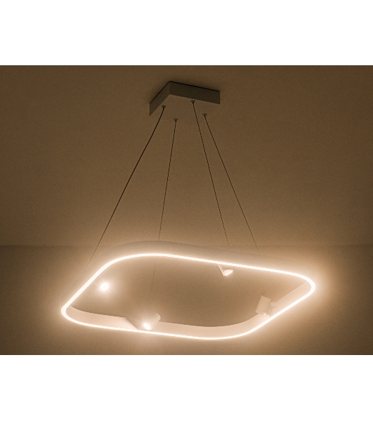 Подвесной светодиодный светильник Ambrella light FL5802/1+4 WH белый 50W 3000K/4200K/6400K 600*600*1200 (без ПДУ)