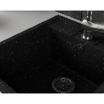Мойка для кухни BAU Stil Black stone 45х50, выпуск с сифоном в комплекте, черный камень, фото4