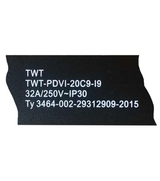 Вертикальный блок розеток, 20xC19, 250V, 32A, A/V-метр, шнур 3 метра, вилка IEC309
