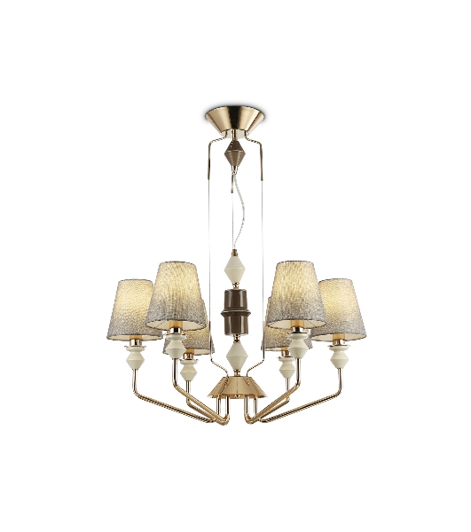Люстра Ambrella light LH75401/6 GD/GR золото/серый E14*6 max 40W D700*1260