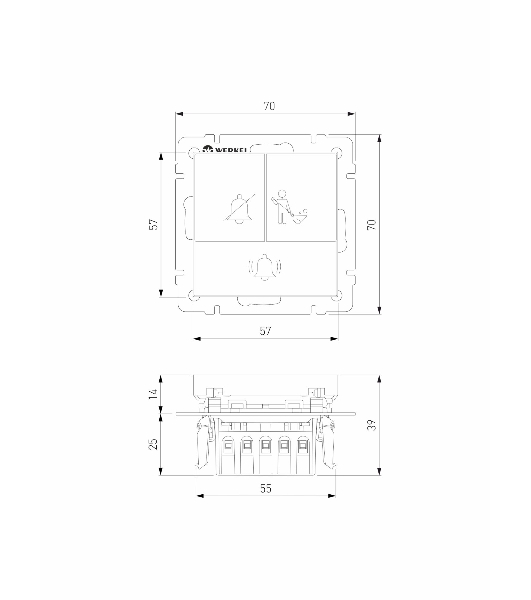 Кнопка звонка с индикацией для отелей Werke W1114601 (белый)