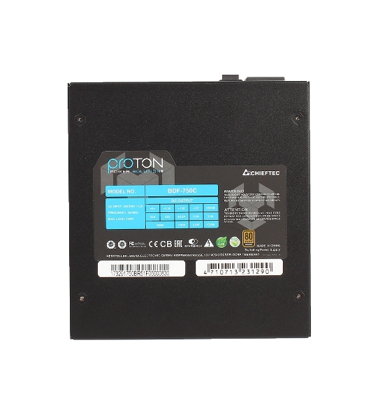 Блок питания Chieftec BDF-750C, 750Вт 80 PLUS Bronze, 140мм, модульный, черный