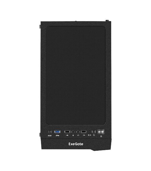 Компьютерный корпус Miditower ExeGate EVO-9211-600NPX (ATX, БП 600NPX с вент. 12см, с окном, 2хUSB+1хUSB3.0, HD аудио, черный, 1 вент. с RGb подсветкой)