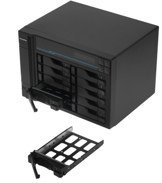 Сетевое хранилище ASUSTOR AS7110T 10-Bay NAS/Media player/Intel Xeon E-2224 3.4GHz up to 4.6GHz(Quad-Core), 8Gb SO-DIMM DDR4, noHDD(HDD,SSD),/10x1GbE+3x2,5Gbe(LAN)/3xUSB3.2,HDMI/M.2/4ip camera license; 90IX01D1-BW3S1