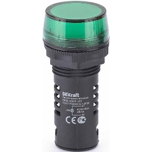 Лампа коммутационный ADDS 22 мм LED зел. 220В AC/DC ЛK-22 DEKraft Лампа комм. ADDS 22 мм LED зел. 220В AC/DC ЛK-22 DEKraft