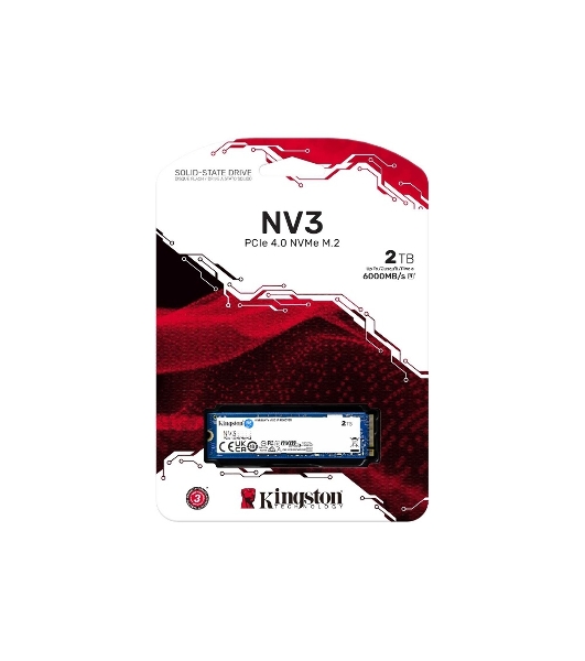 Накопитель SSD Kingston NV3, 2000Gb, M.2 2280, PCIe 4.0 x4, NVMe, R/W 6000/5000