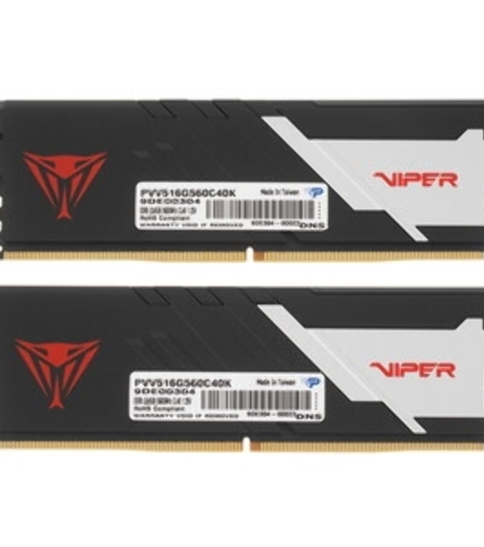 Оперативная память Patriot Viper Venom, DDR5, 16GB (1x16GB), 5600 MHz, CL36, с радиатором, серый