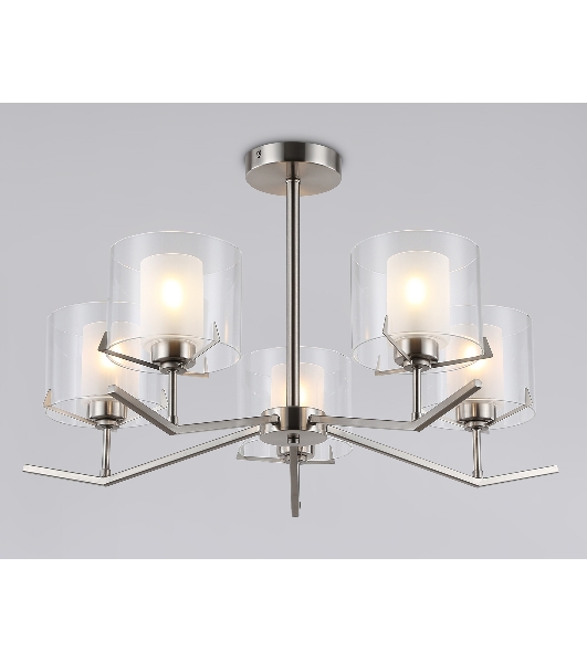 Люстра Ambrella light LH57001/5 SN/FR никель/белый матовый E14/5 max 40W D690*390