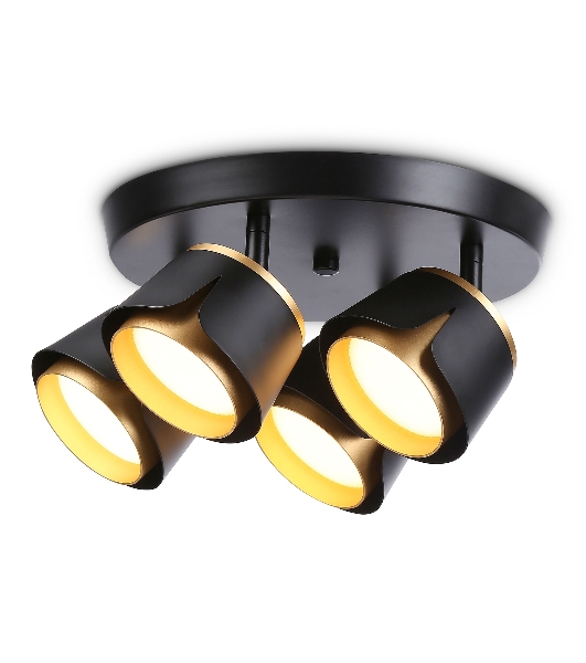 Светильник Ambrella light TN71243/4 BK/GD черный/золото GX53/4 D250*147