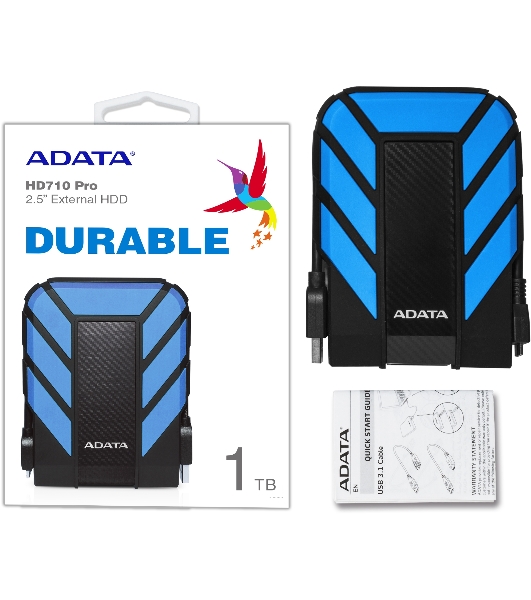 Внешний HDD 2.5' ADATA HD710P, 1TB, USB 3.2 Gen 1 Type-A, 5400 rpm, синий