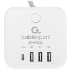 Сетевой фильтр Cablexpert Cube CUBE-3-CU3-W-1.5, 3 р, 10А, 1xType-C PD, 3xUSB, 1.5 м, ур.защиты 4+, белый, коробка, фото7