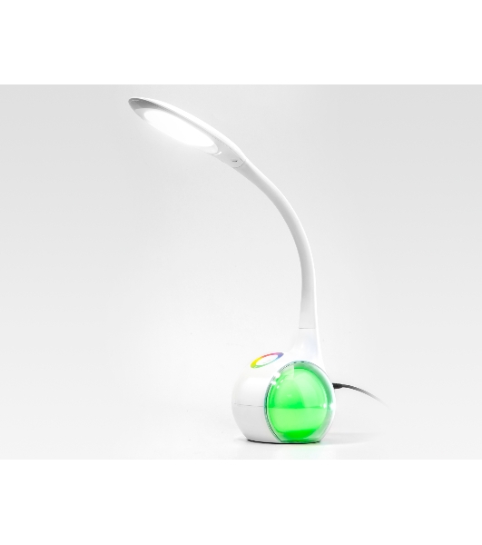 Светодиодная настольная лампа с RGB подсветкой Ambrella light DE532 WH белый LED 4200K+RGB 7.5W