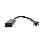 Переходник miniDisplayPort - DisplayPort, Cablexpert A-mDPM-DPF-001, 20M/20F, 16см, черный, пакет, фото 1