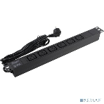 Блок розеток горизонтальный ExeGate ServerPro PDU-19H013 Al-6C19-EU3-SW, 19', 1U, Алюминий, 6 IEC 320 C19, кабель с евровилкой VDE-250V-16A-3*1.5мм2, 3 метра, выкл. с подсветкой, черный, фото2