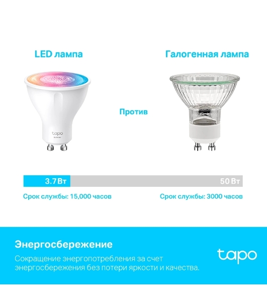Умная многоцветная Wi-Fi спот-лампа TP-Link Tapo L630