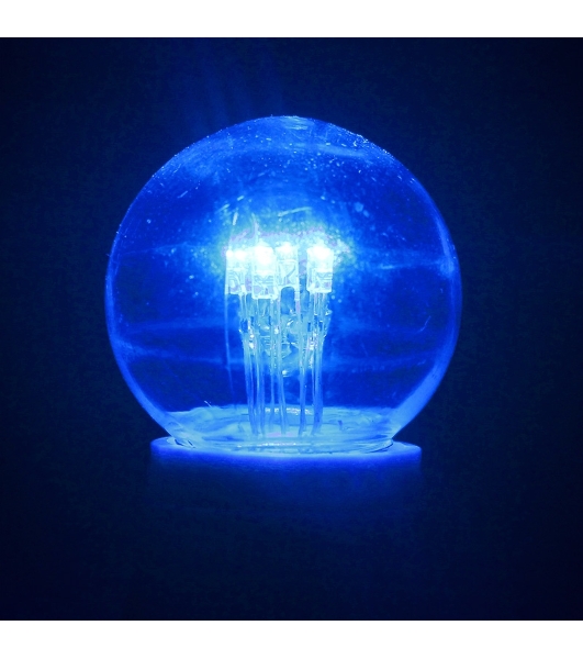 Лампа накаливания шар Neon-night e27 6 LED Ø45мм - синяя, прозрачная колба, эффект лампы накаливания