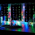 Гирлянда Neon-night 'Светодиодный дождь' с контроллером 1.5х1м 96 LED мульти. прозрачный провод 8Вт 230В IP20, фото3