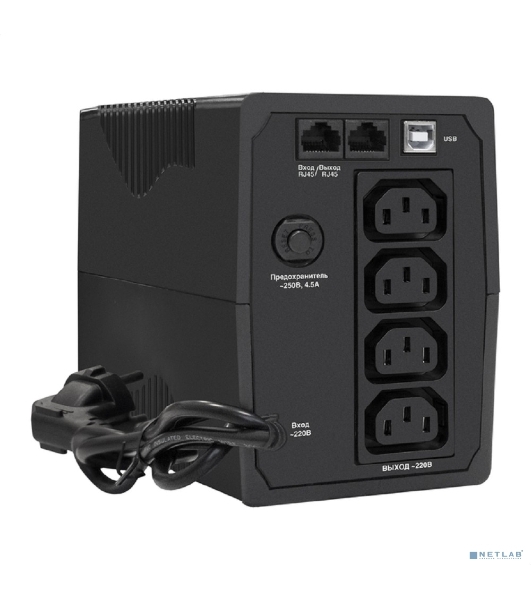 Источник бесперебойного питания ExeGate SpecialPro UNB-600.LED.AVR.4C13.RJ.USB 600VA/360W, LED, AVR, 4*C13, RJ45/11, USB, черный