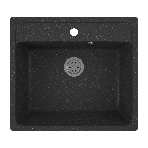 Мойка для кухни BAU Stil Black stone 56х50, выпуск с сифоном в комплекте, черный камень, фото 1