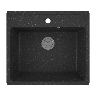 Мойка для кухни BAU Stil Black stone 56х50, выпуск с сифоном в комплекте, черный камень