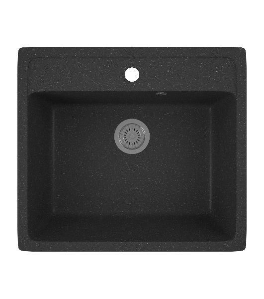 Мойка для кухни BAU Stil Black stone 56х50, выпуск с сифоном в комплекте, черный камень