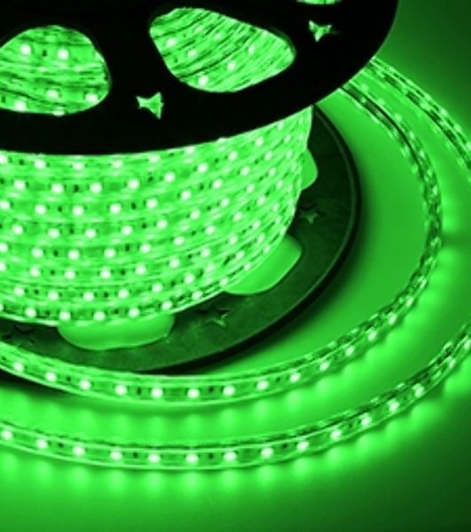 Лента светодиодная Neon-night 220 В, 13х8 мм, IP67, SMD 5050, 60 LED/m, цвет свечения зеленый