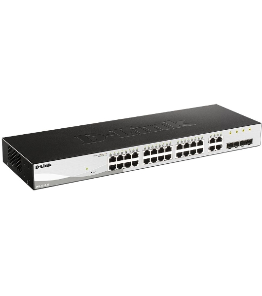 Коммутатор D-Link DGS-1210-28/FL2A, 24×1 Гбит/с + 4×1 Гбит/с Combo, настраиваемый