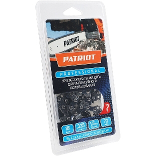 Цепь PATRIOT 21LP-72E, 0,325 1,5 72 звена, чизель, PROFESSIONAL (блистер)