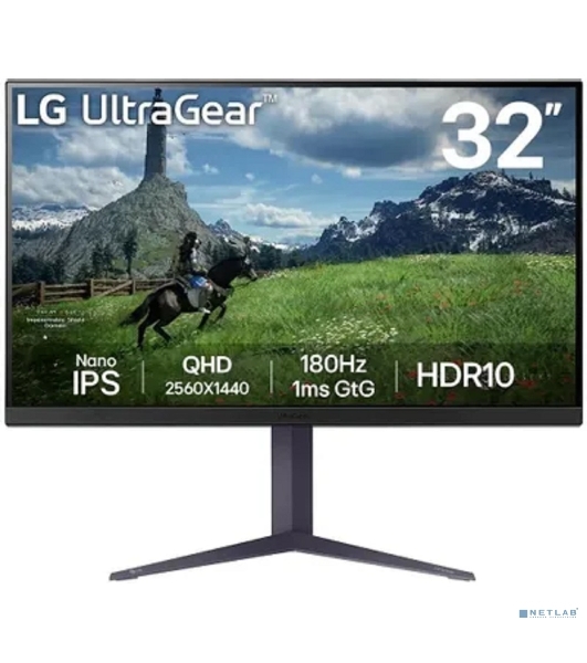 Монитор 31.5' LG UltraGear 32GS85Q-B IPS 2560x1440, 180 Гц, 1 мс, 16:9, 350 кд/м2, 2xHDMI, 1хDP, 1x3.5 мм, черный