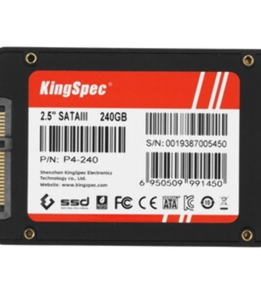 Накопитель SSD KingSpec P4-240, 240Gb, SATA III, 2.5', R/W 570/500