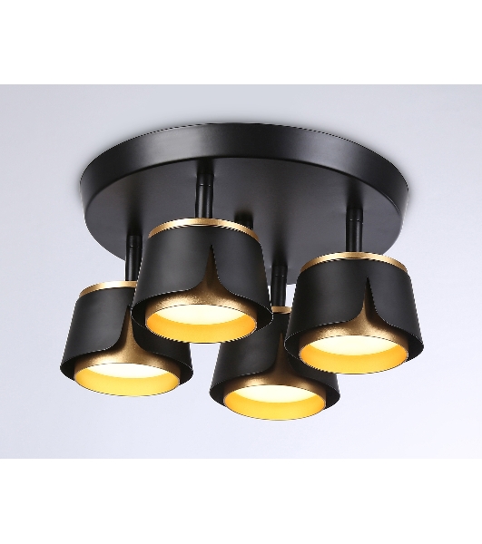 Светильник Ambrella light TN71243/4 BK/GD черный/золото GX53/4 D250*147