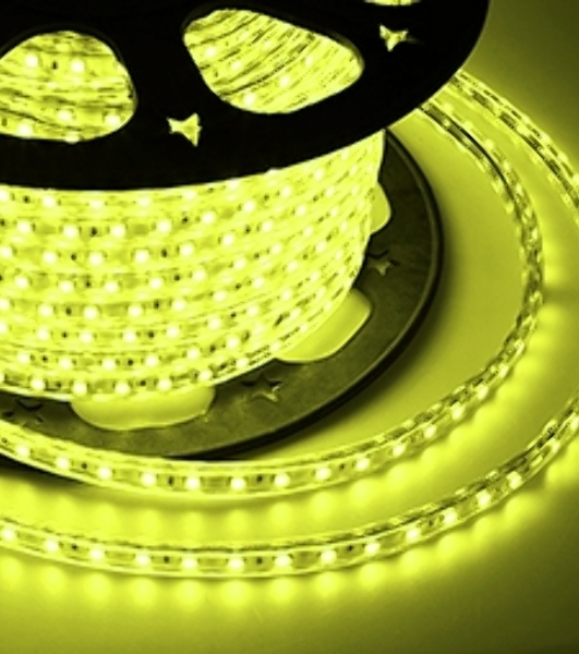 Лента светодиодная Neon-night 220 В, 13х8 мм, IP67, SMD 5050, 60 LED/m, цвет свечения желтый