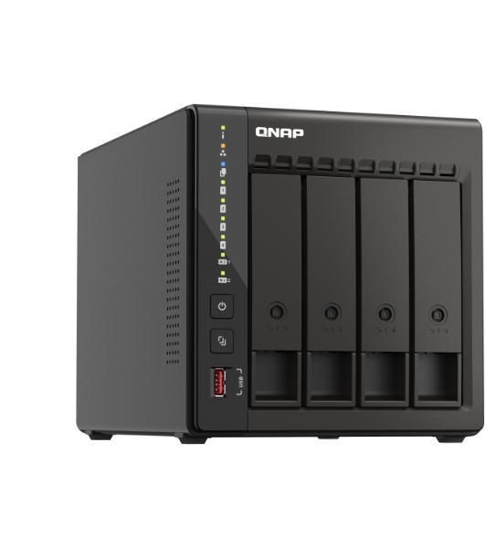Сетевое хранилище SMB QNAP TS-453E-8G NAS, 4-tray w/o HDD. 2xHDMI-port. 4-core Celeron J6412 2-2.6 GHz, 8Gb DDR, 2x2.5Gb LAN, 2 x M.2 2280 PCIe Gen 3 x2, 2x USB 3.2 Gen 2 (10Gbps) Port, 2x USB 2.0 port