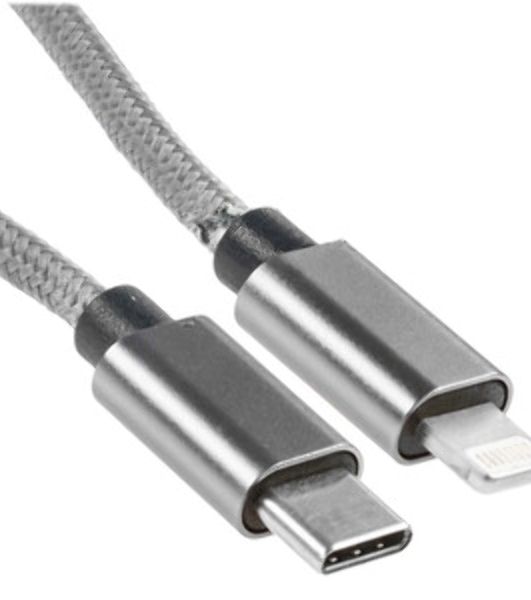 Кабель Rexant Type-C - Lightning PD/1м/nylon/gray