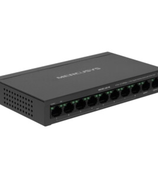 Коммутатор настольный Mercusys MS110CP с 8 портами PoE+ 10/100 Мбит/c и 2 гигабитными портами