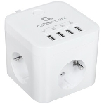 Сетевой фильтр Cablexpert Cube CUBE-3-U4-W-1.5, 3 р, 10А, 4хUSB, 1.5 м, ур.защиты 4+, белый, коробка, фото4