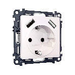 Комплект механизма электрической розетки ALFA Жемчуг 2USB A+A 18W (быстрая зарядка) с/з QUANT (AP2090, VM155) MA209010, фото6
