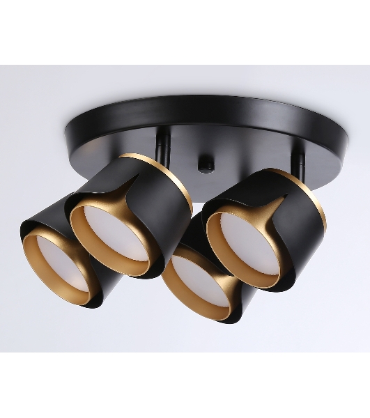 Светильник Ambrella light TN71243/4 BK/GD черный/золото GX53/4 D250*147