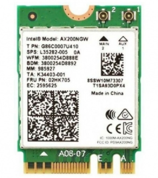 Плата сетевого контроллера Intel Wi-Fi 6 AX200, 2230, 2x2 AX+BT, No vPro, 985927