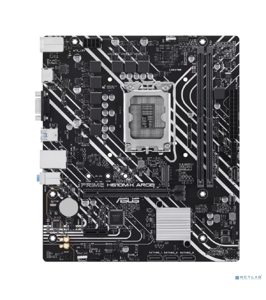 Материнская плата ASUS PRIME H610M-K ARGB, LGA1700, Intel H610, 2xDDR5, 4xSATA, 1xM.2, 1xPCIe 4.0 x16, 1xPCIe 3.0 x1, 1xVGA, 1xHDMI, 1x1Gb LAN, 2xUSB-A 5Gbps, 4xUSB-A 2.0, 3x3.5 мм, 7.1, mATX