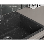 Мойка для кухни BAU Stil Black stone 56х50, выпуск с сифоном в комплекте, черный камень, фото5
