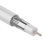 Кабель коаксиальный Rexant RG-6U, 75 Ом, CCS/Al/Al, 64%, 305 м, белый, фото 1