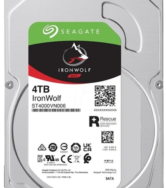 Жесткий диск Seagate 4Tb Ironwolf (ST4000VN006) SATA 6.0Gb/s, 5400 rpm, 256mb buffer, 3.5', для NAS