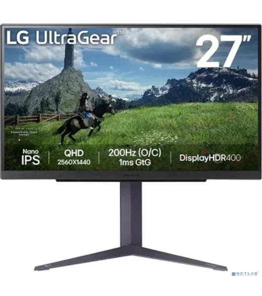 Монитор 27' LG UltraGear 27GS85Q-B IPS 2560x1440, 180 Гц, 1 мс, 16:9, 400 кд/м2, 2xHDMI, 1хDP, 1x3.5 мм, черный