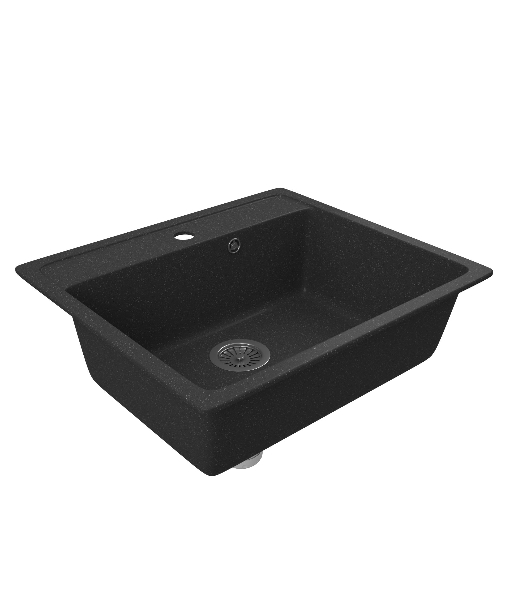 Мойка для кухни BAU Stil Black stone 56х50, выпуск с сифоном в комплекте, черный камень