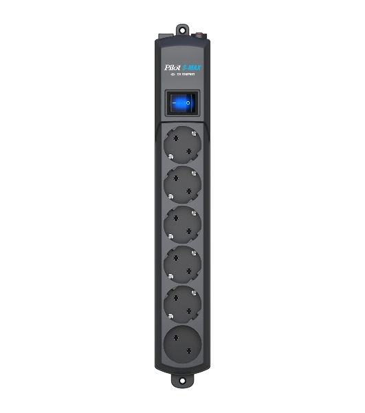 Сетевой фильтр Surge protector Pilot S Max (5 euros + 1GP), 15A/3.5kVA, automatic, 5 m, graphite