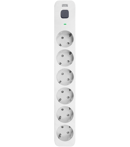 Сетевой фильтр Powercom SP-06W 5,0 м 5.0м, 6 розеток, белый/серый, коробка