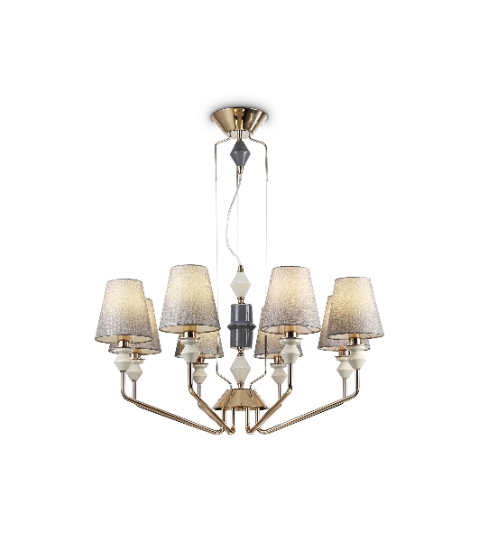 Люстра Ambrella light LH75403/8 GD/GR золото/серый E14*8 max 40W D815*1260