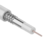 Кабель коаксиальный Rexant 3С-2V, 75 Ом, CCS/Al/Al, 48%, бухта 100 м, белый, фото 1